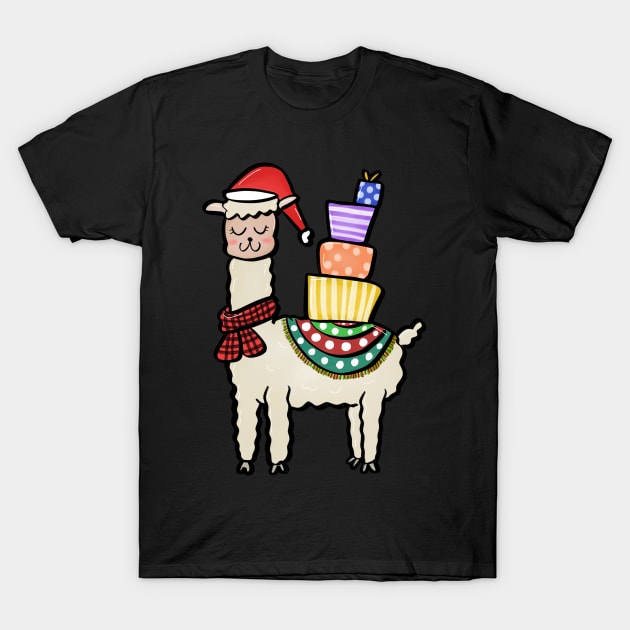 christmas llama T-Shirt by ithacaplus